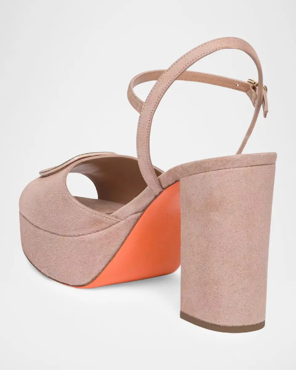Santoni 60mm Suede Platform Buckle Sandals | Thumbnail 3 Santoni 60mm Suede Platform Buckle Sandals | Thumbnail 3