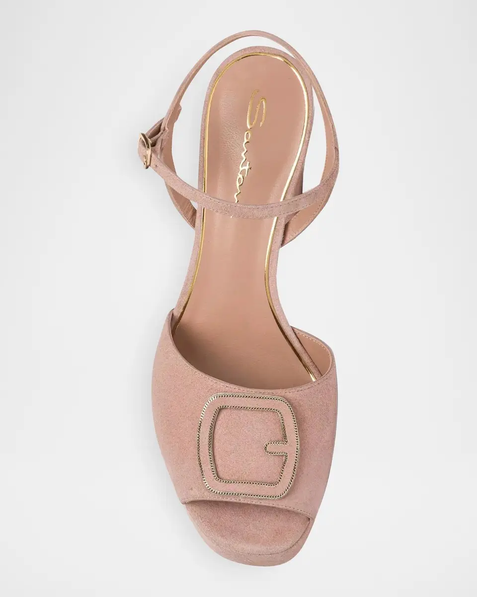 Santoni 60mm Suede Platform Buckle Sandals | Thumbnail 5 Santoni 60mm Suede Platform Buckle Sandals | Thumbnail 5