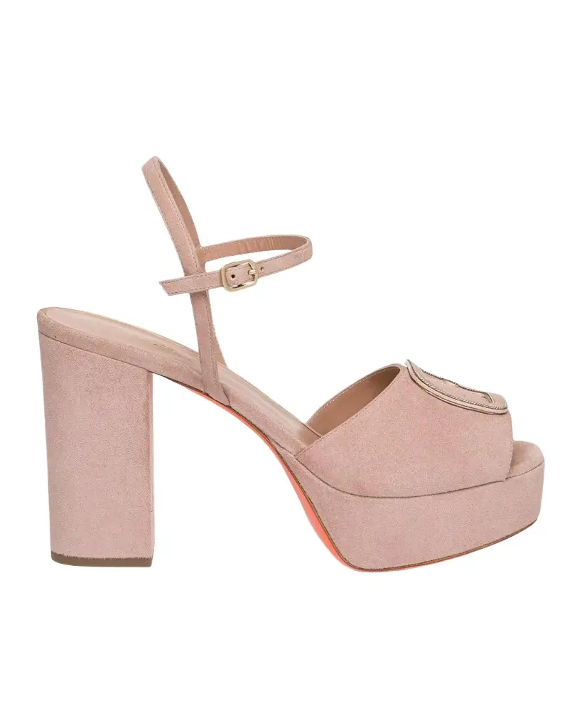 Santoni 60mm Suede Platform Buckle Sandals | Image 1 Santoni 60mm Suede Platform Buckle Sandals | Image 1