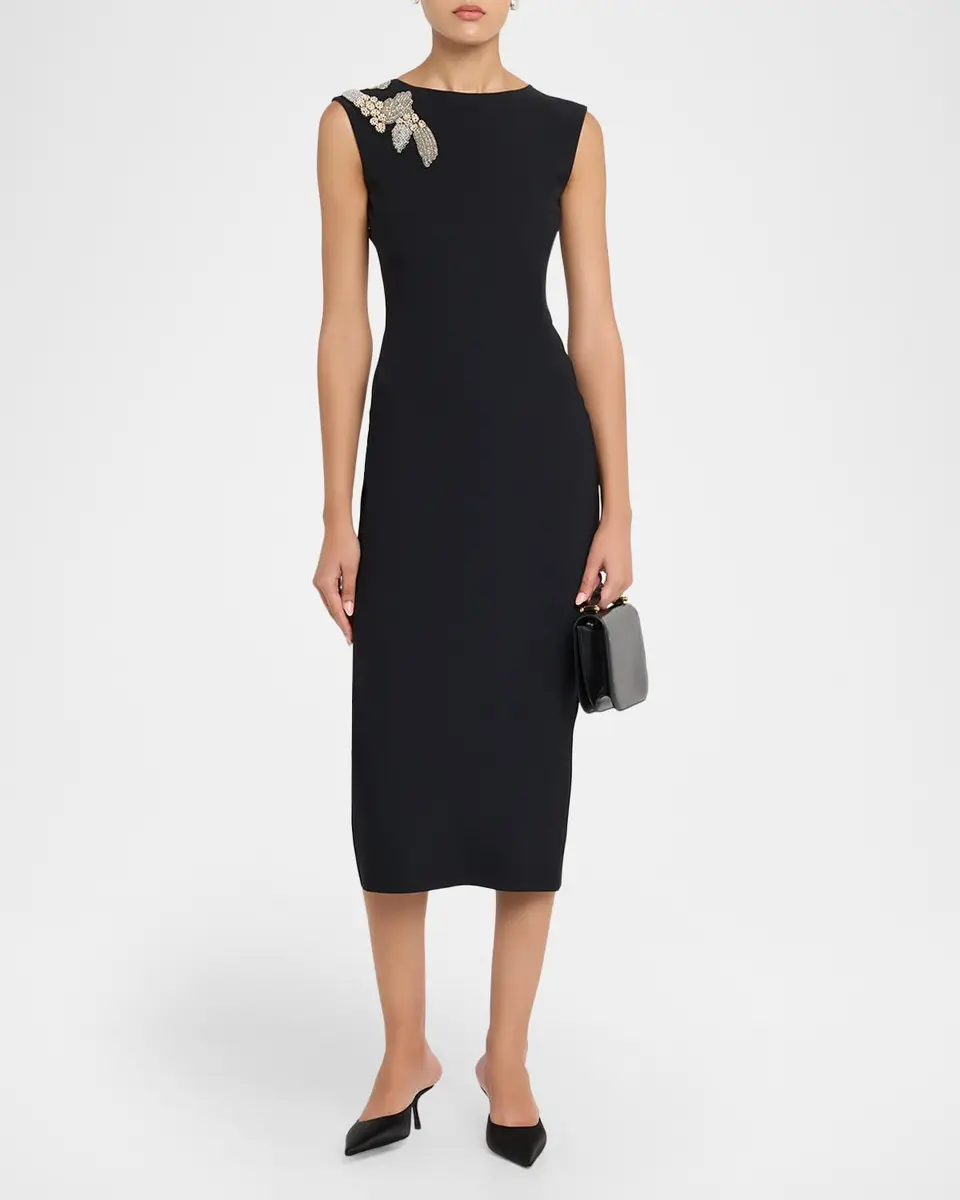 Chiara Boni La Petite Robe Doradus Beaded Midi Sheath | Thumbnail 4 Chiara Boni La Petite Robe Doradus Beaded Midi Sheath | Thumbnail 4