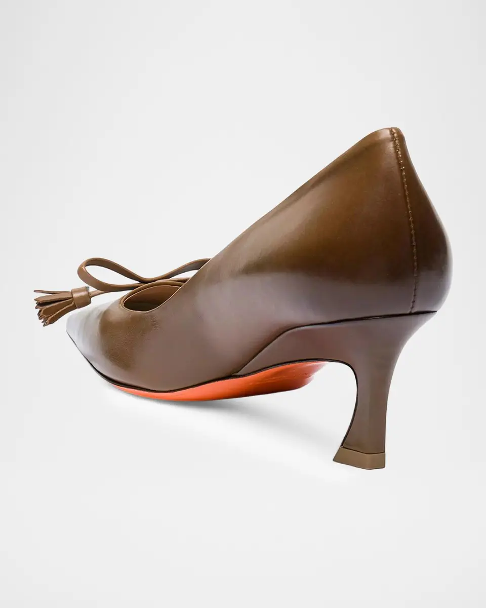 Santoni 55mm Leather Bow Pumps | Thumbnail 3 Santoni 55mm Leather Bow Pumps | Thumbnail 3