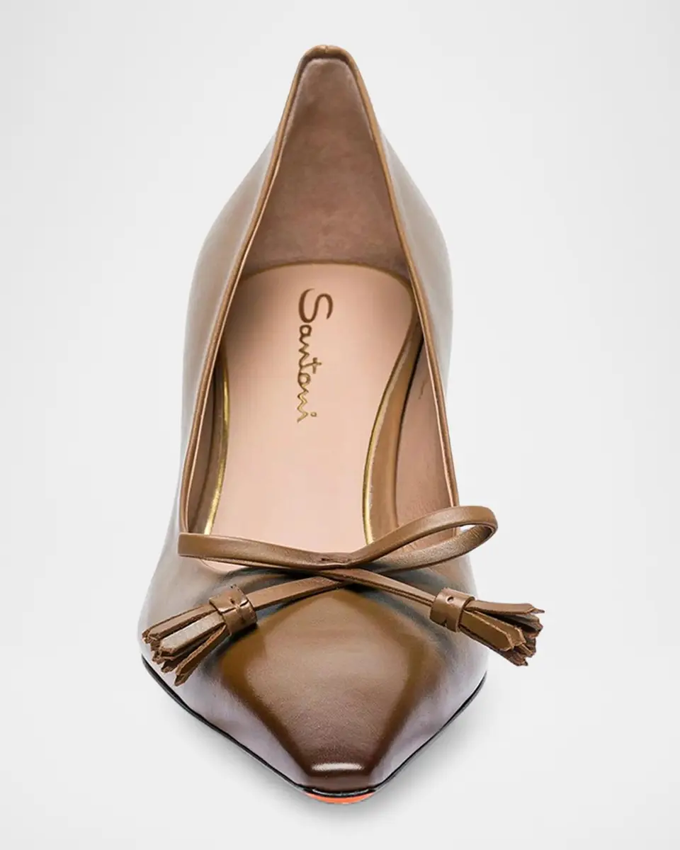Santoni 55mm Leather Bow Pumps | Thumbnail 4 Santoni 55mm Leather Bow Pumps | Thumbnail 4