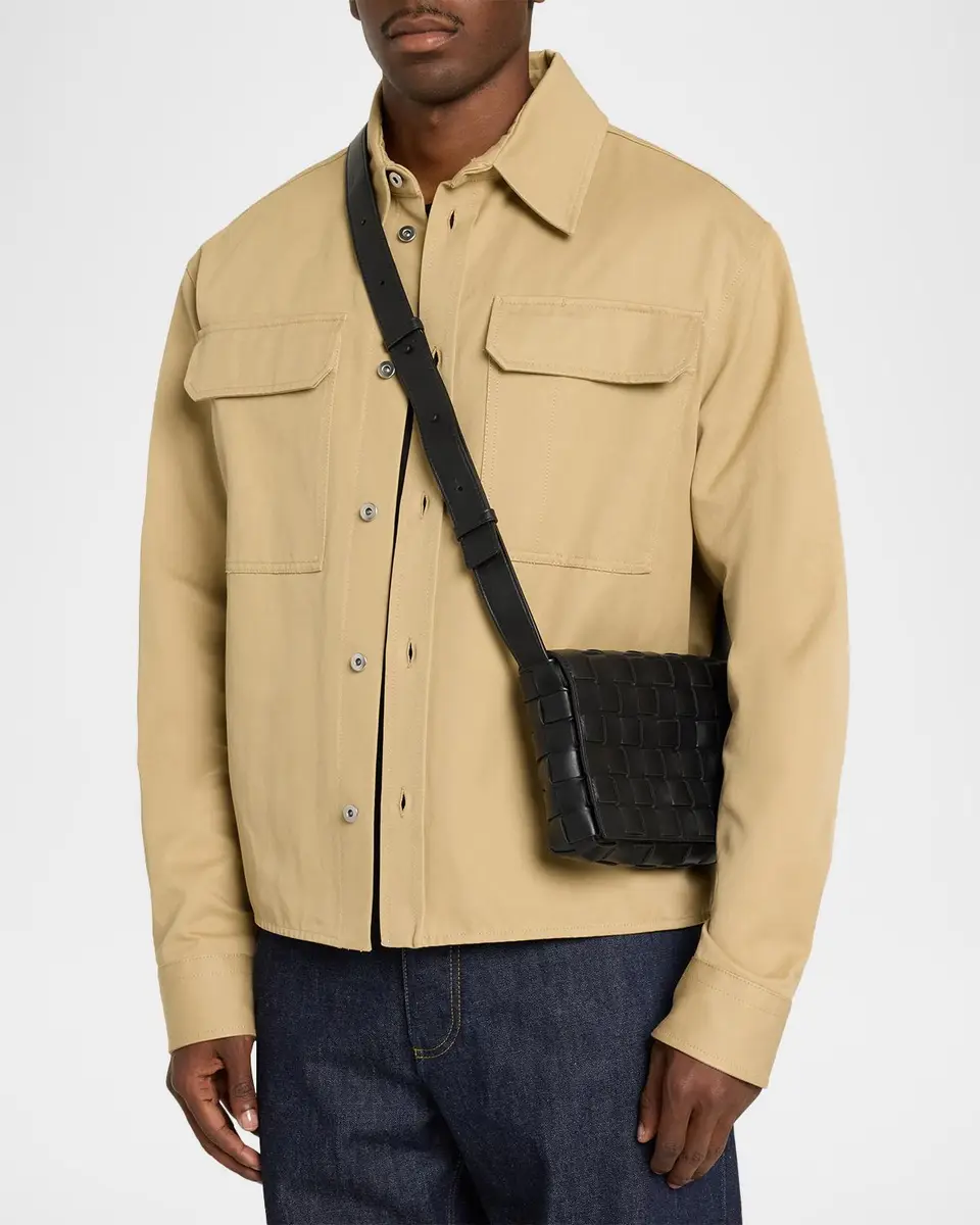 Bottega Veneta Men's Intrecciato Leather Messenger Bag | Thumbnail 2 Bottega Veneta Men's Intrecciato Leather Messenger Bag | Thumbnail 2
