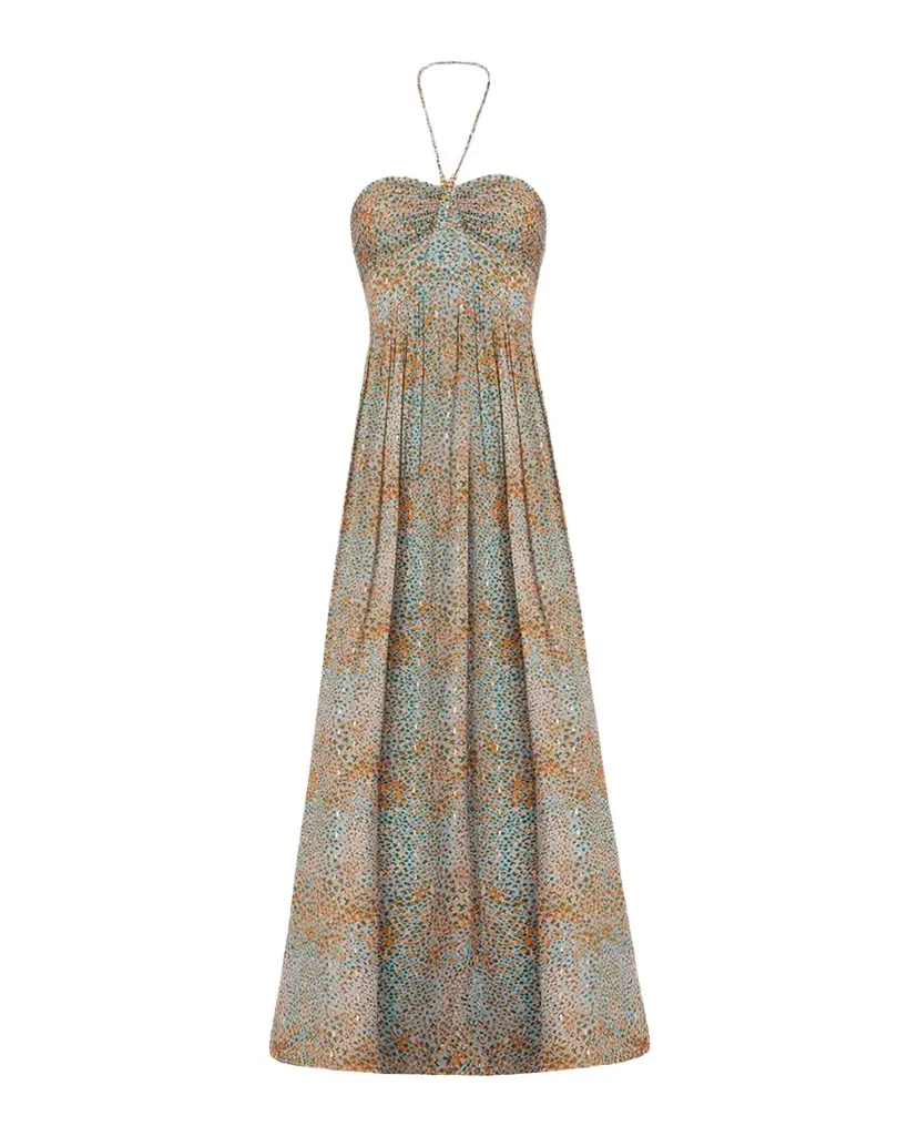 Shoshanna Grace Cip-Dot Halterneck A-line Gown | Image 1 Shoshanna Grace Cip-Dot Halterneck A-line Gown | Image 1