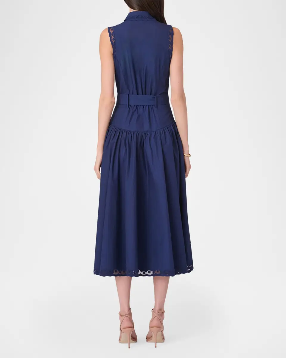 Shoshanna Bradley Lace-Trim Midi Shirtdress | Thumbnail 3 Shoshanna Bradley Lace-Trim Midi Shirtdress | Thumbnail 3