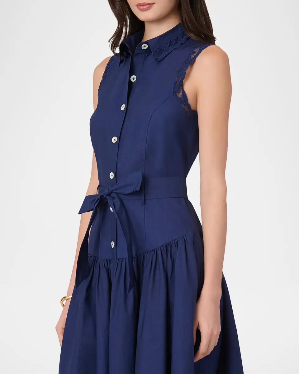 Shoshanna Bradley Lace-Trim Midi Shirtdress | Thumbnail 4 Shoshanna Bradley Lace-Trim Midi Shirtdress | Thumbnail 4