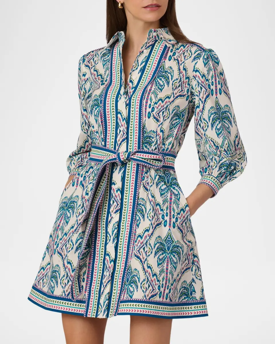 Shoshanna Vesey Floral Tapestry-Print Stretch-Cotton Mini Shirtdress | Thumbnail 2 Shoshanna Vesey Floral Tapestry-Print Stretch-Cotton Mini Shirtdress | Thumbnail 2