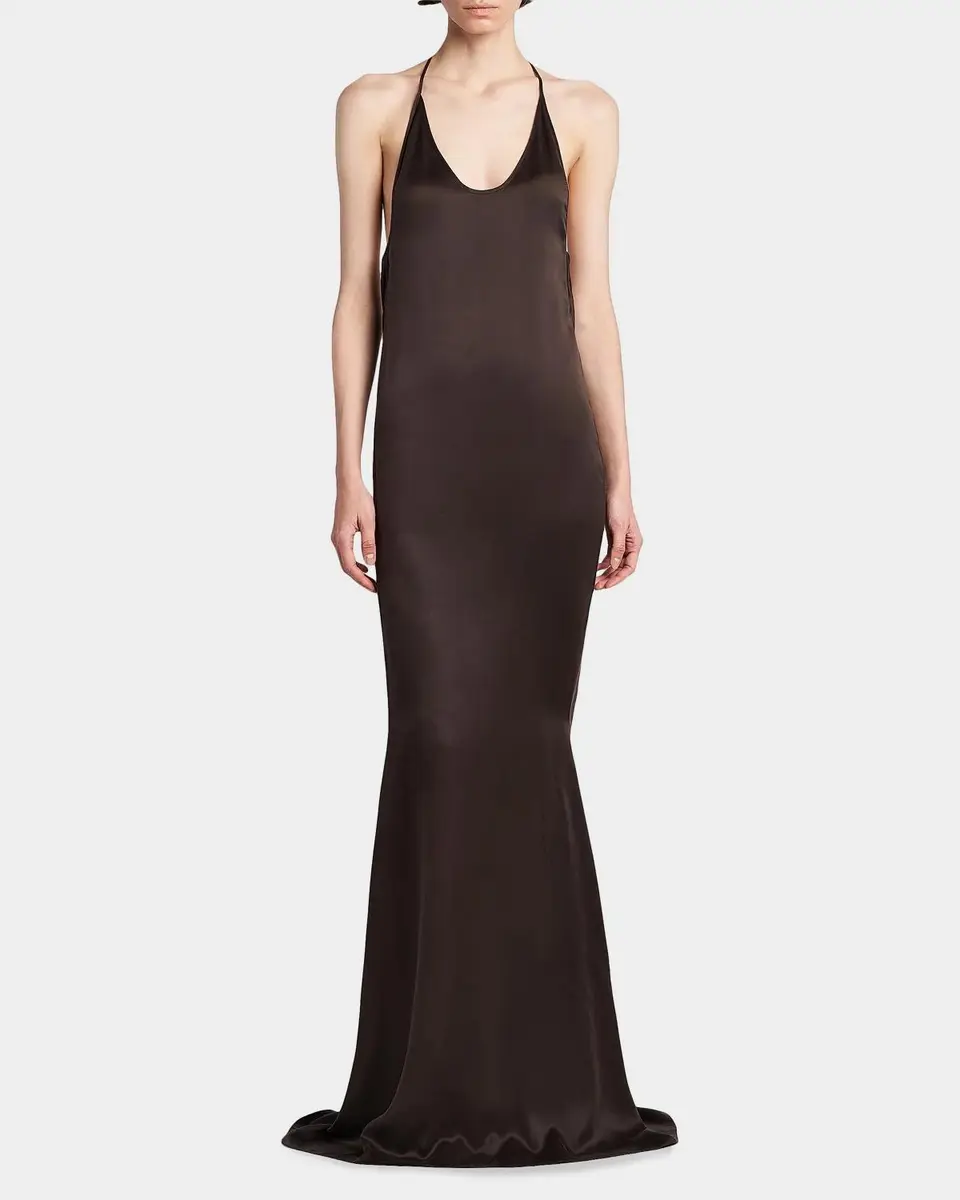 Tom Ford Peach-Feel Silk Backless Trumpet Silhouette | Thumbnail 4 Tom Ford Peach-Feel Silk Backless Trumpet Silhouette | Thumbnail 4