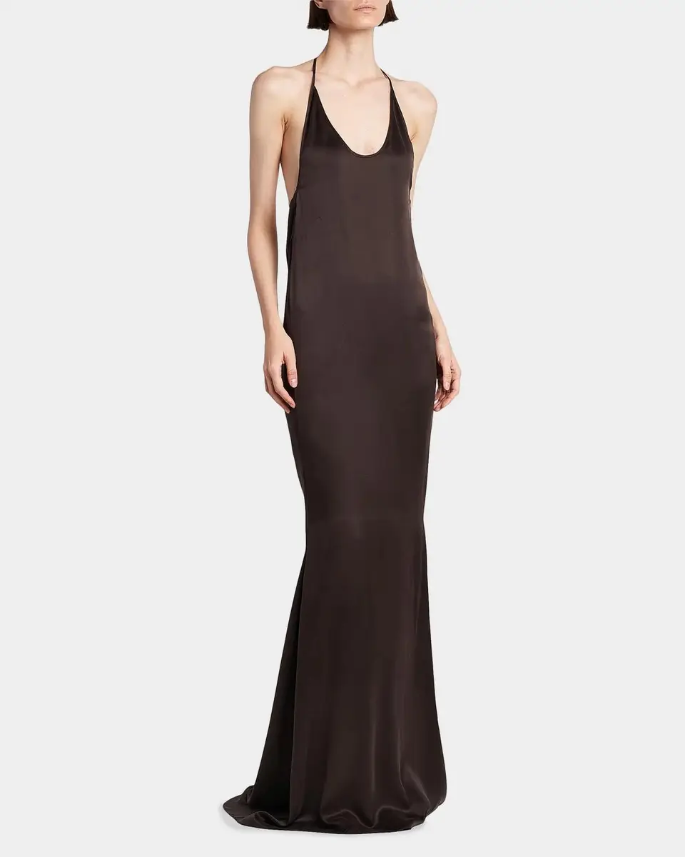 Tom Ford Peach-Feel Silk Backless Trumpet Silhouette | Thumbnail 6 Tom Ford Peach-Feel Silk Backless Trumpet Silhouette | Thumbnail 6