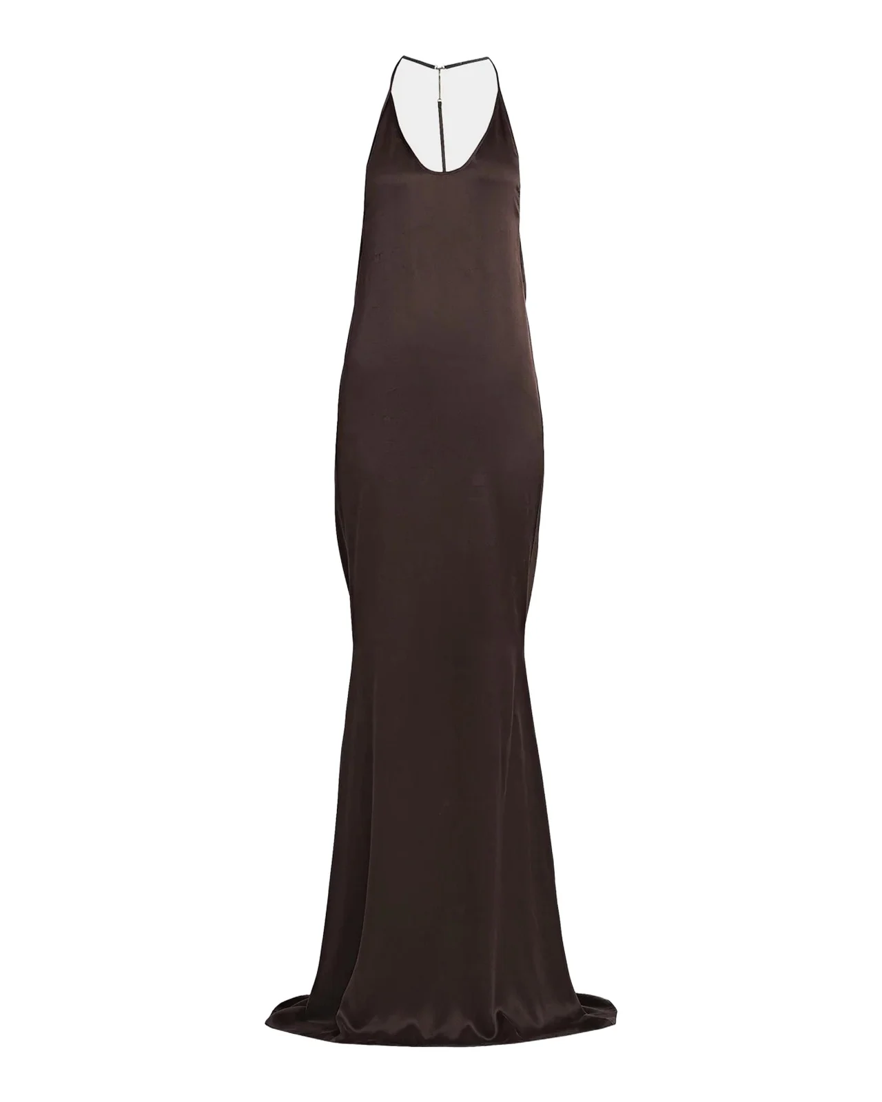 Peach-Feel Silk Backless Trumpet Silhouette Peach-Feel Silk Backless Trumpet Silhouette