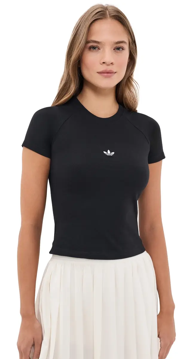 Adidas Essentials lim Tee Black | Image 1 Adidas Essentials lim Tee Black | Image 1