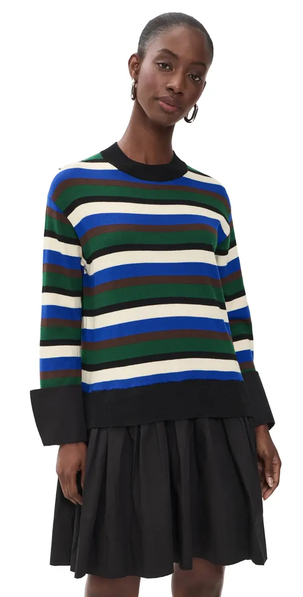 SIMONMILLER Pip Poplin Combo Dress Rugby tripe | Image 1 SIMONMILLER Pip Poplin Combo Dress Rugby tripe | Image 1