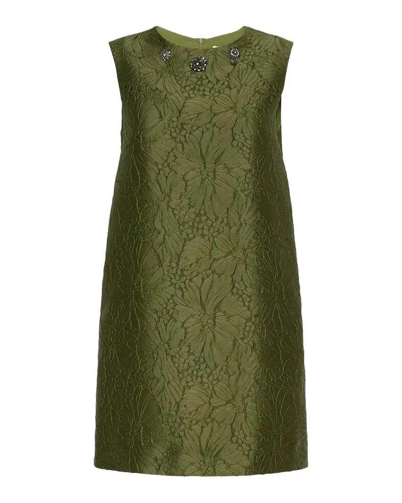 Max Mara Embellished Floral Jacquard Sleeveless Mini Shift Dress | Image 1 Max Mara Embellished Floral Jacquard Sleeveless Mini Shift Dress | Image 1