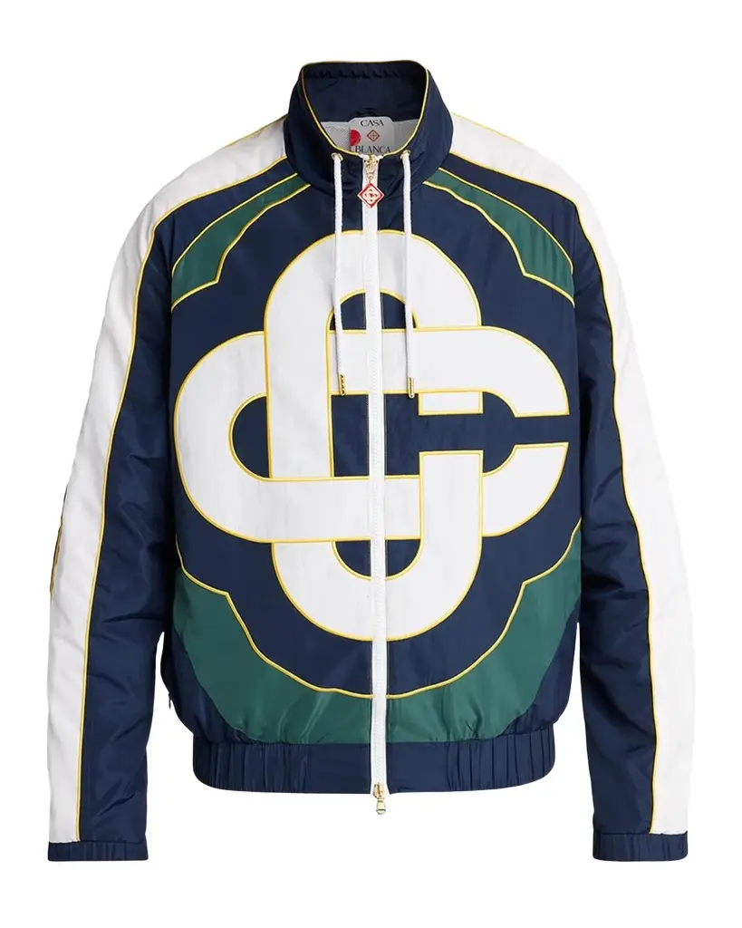 Casablanca Men's CC Logo Windbreaker Jacket | Image 1 Casablanca Men's CC Logo Windbreaker Jacket | Image 1