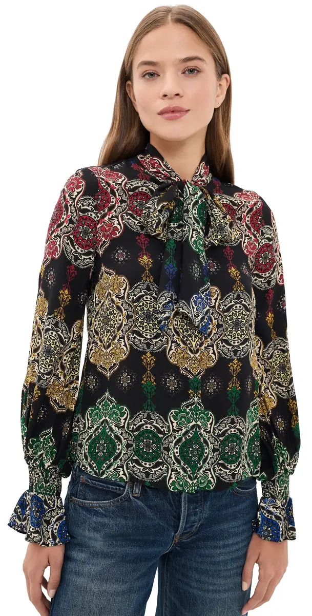 Alice + Olivia loyd Neck Wrap Button Down Shirt Road To ove g | Image 1 Alice + Olivia loyd Neck Wrap Button Down Shirt Road To ove g | Image 1