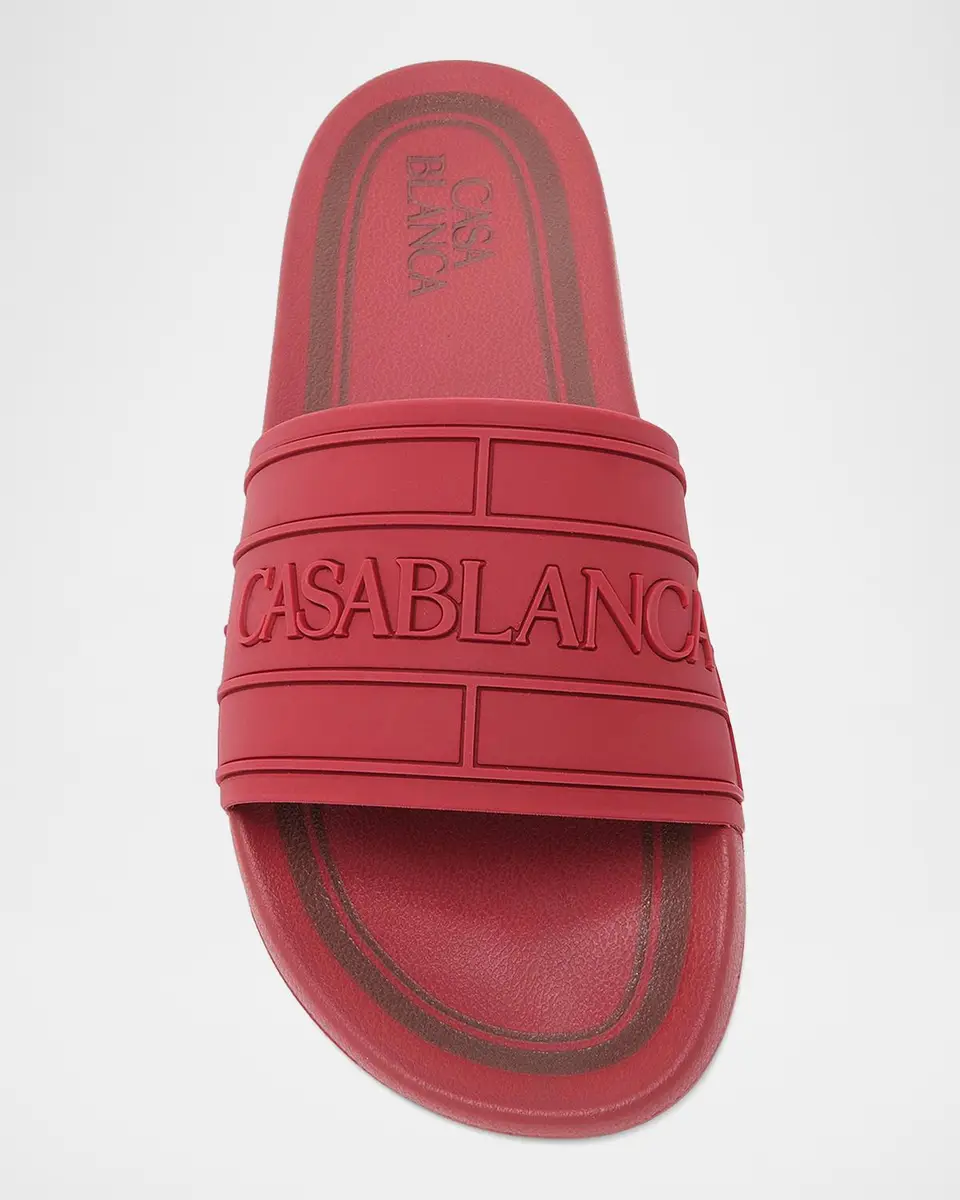 Casablanca Men's Embossed-Logo Rubber Slide Sandals | Thumbnail 6 Casablanca Men's Embossed-Logo Rubber Slide Sandals | Thumbnail 6