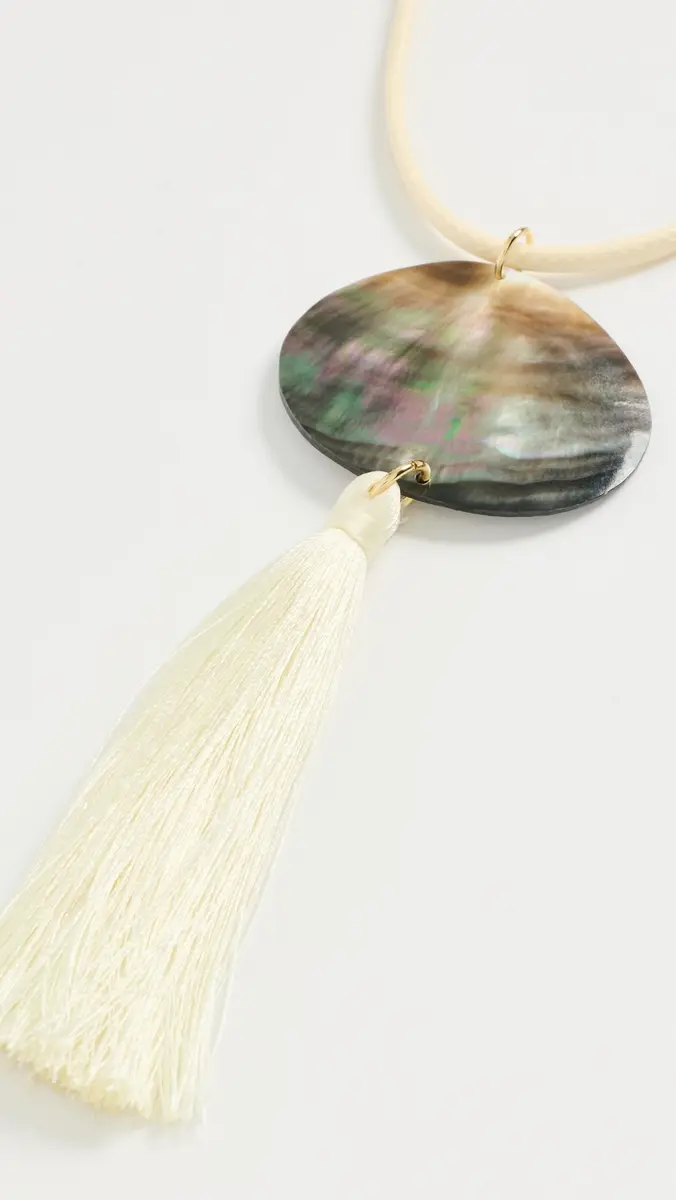 Logan Tay Iridescent Shell Tassel Necklace | Thumbnail 4