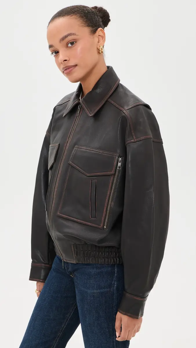 Staud Eugene Leather Jacket | Thumbnail 4 Staud Eugene Leather Jacket | Thumbnail 4