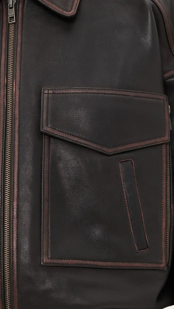 Staud Eugene Leather Jacket | Thumbnail 6 Staud Eugene Leather Jacket | Thumbnail 6