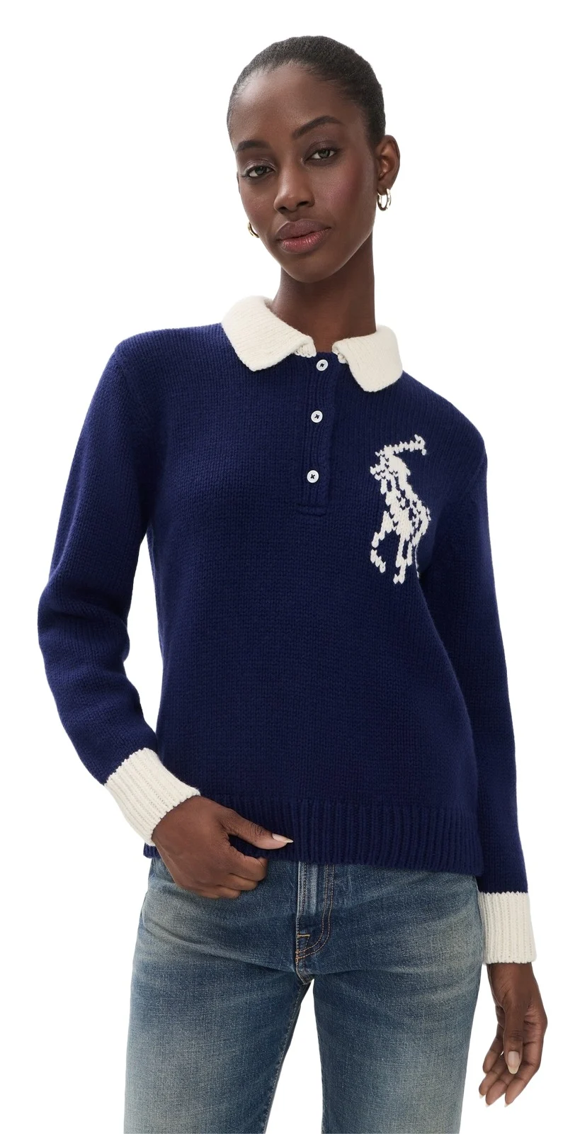 Wool Long Sleeve Polo Pullover Wool Long Sleeve Polo Pullover