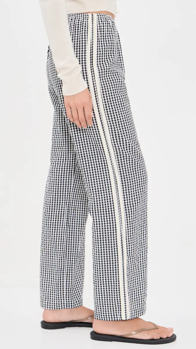 DONNI. DONNI. The Cotton Gingham Stripe Crop Pants | Thumbnail 4