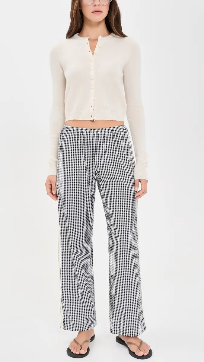 DONNI. DONNI. The Cotton Gingham Stripe Crop Pants | Thumbnail 5
