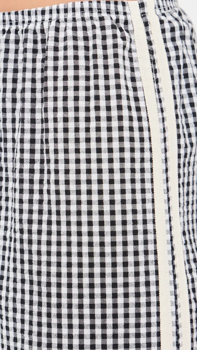 DONNI. DONNI. The Cotton Gingham Stripe Crop Pants | Thumbnail 6