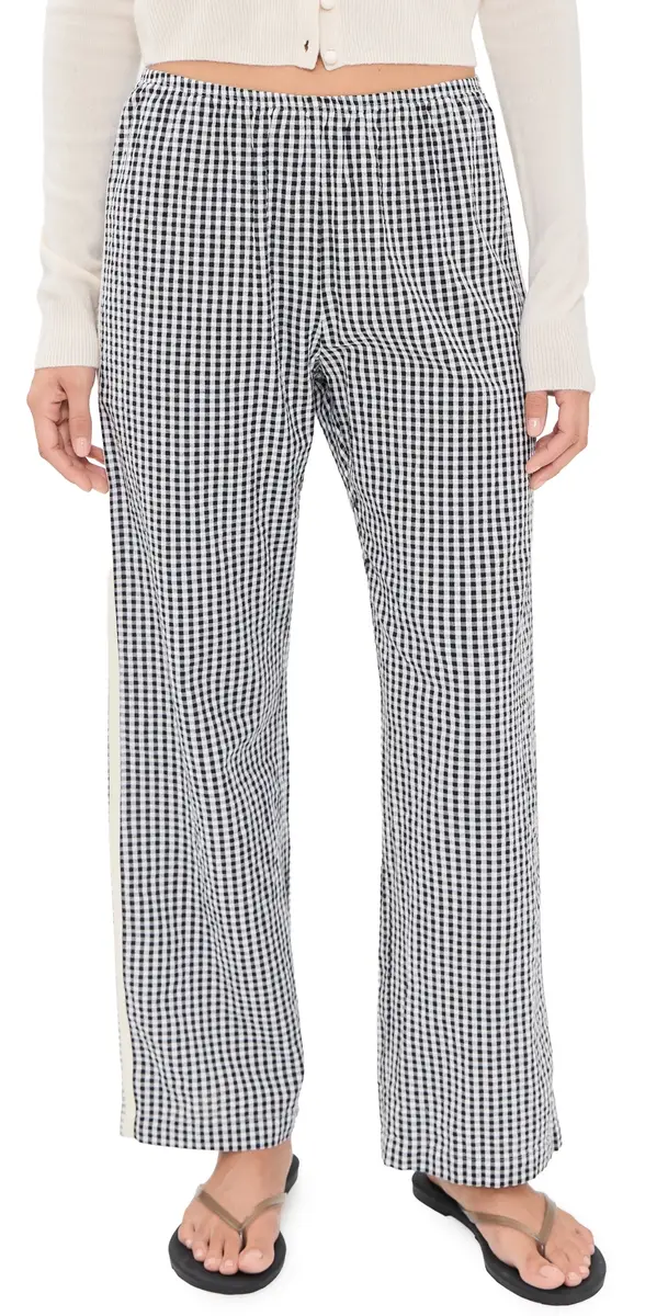 DONNI. DONNI. The Cotton Gingham Stripe Crop Pants