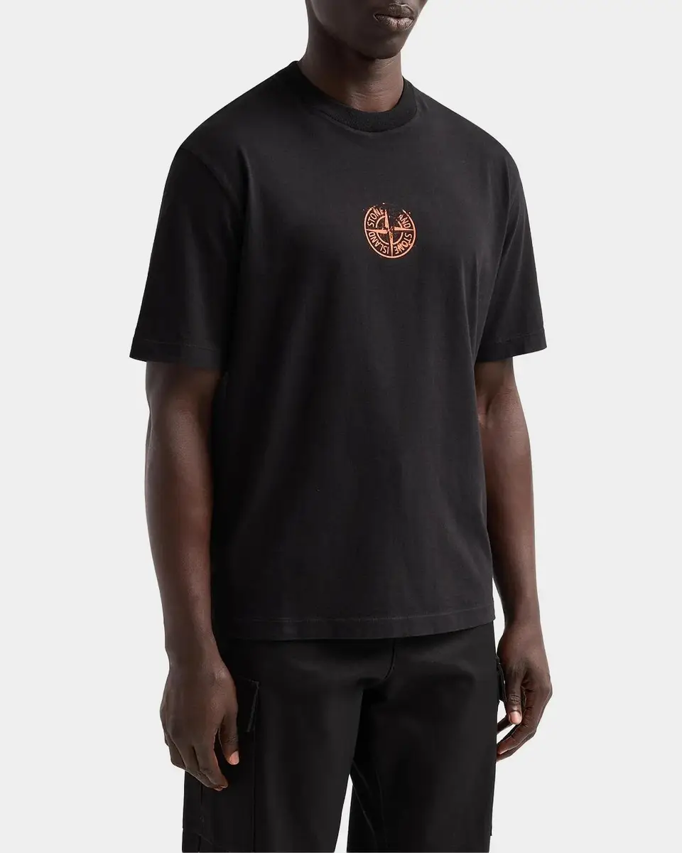 Stone Island Men's Logo Cotton Crewneck T-Shirt | Thumbnail 5 Stone Island Men's Logo Cotton Crewneck T-Shirt | Thumbnail 5