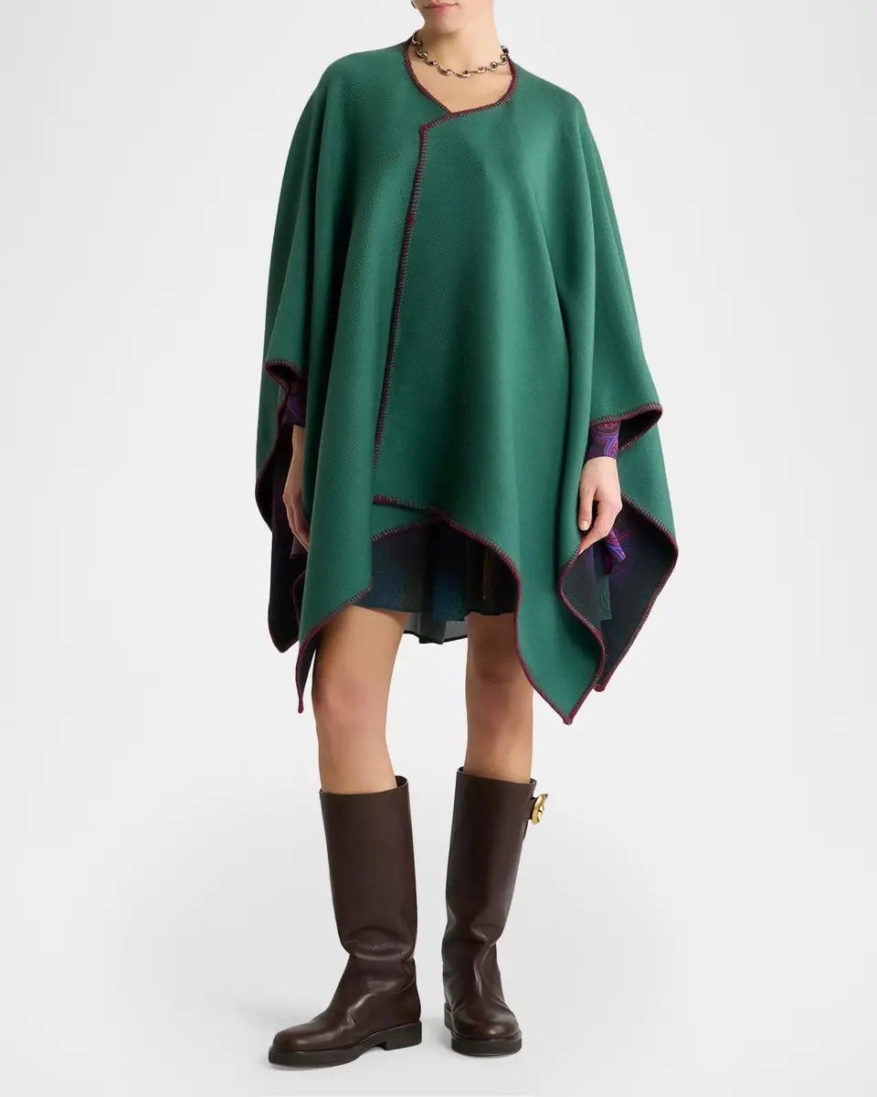 Etro Reversible Jacquard Cape | Thumbnail 2
