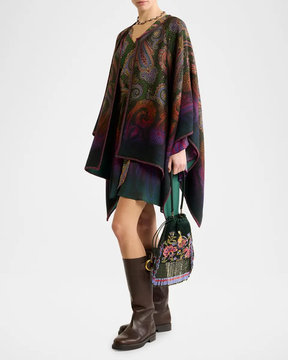 Etro Reversible Jacquard Cape | Thumbnail 4
