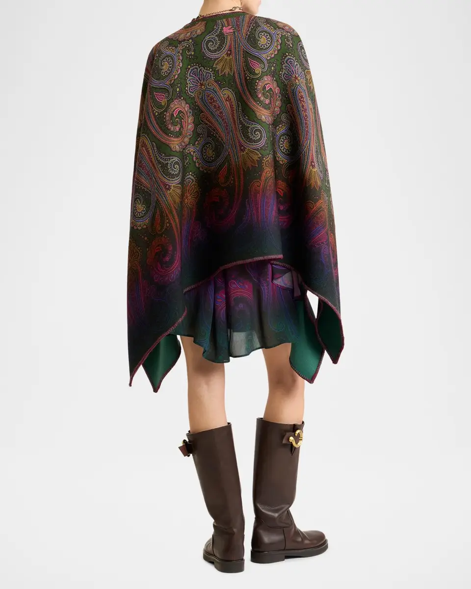 Etro Reversible Jacquard Cape | Thumbnail 6