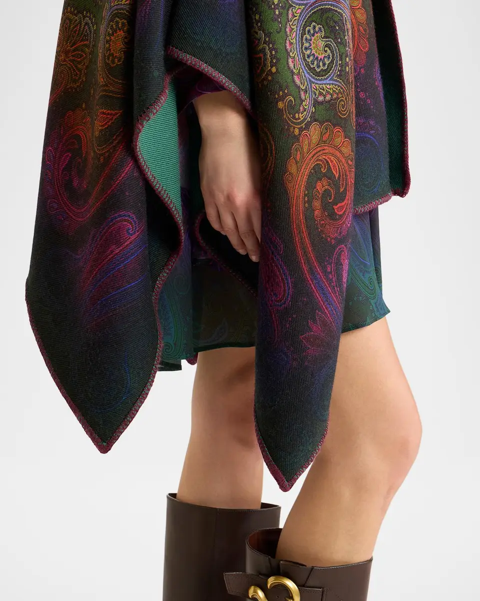 Etro Reversible Jacquard Cape | Thumbnail 7