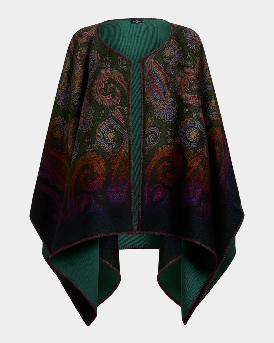 Etro Reversible Jacquard Cape | Thumbnail 8