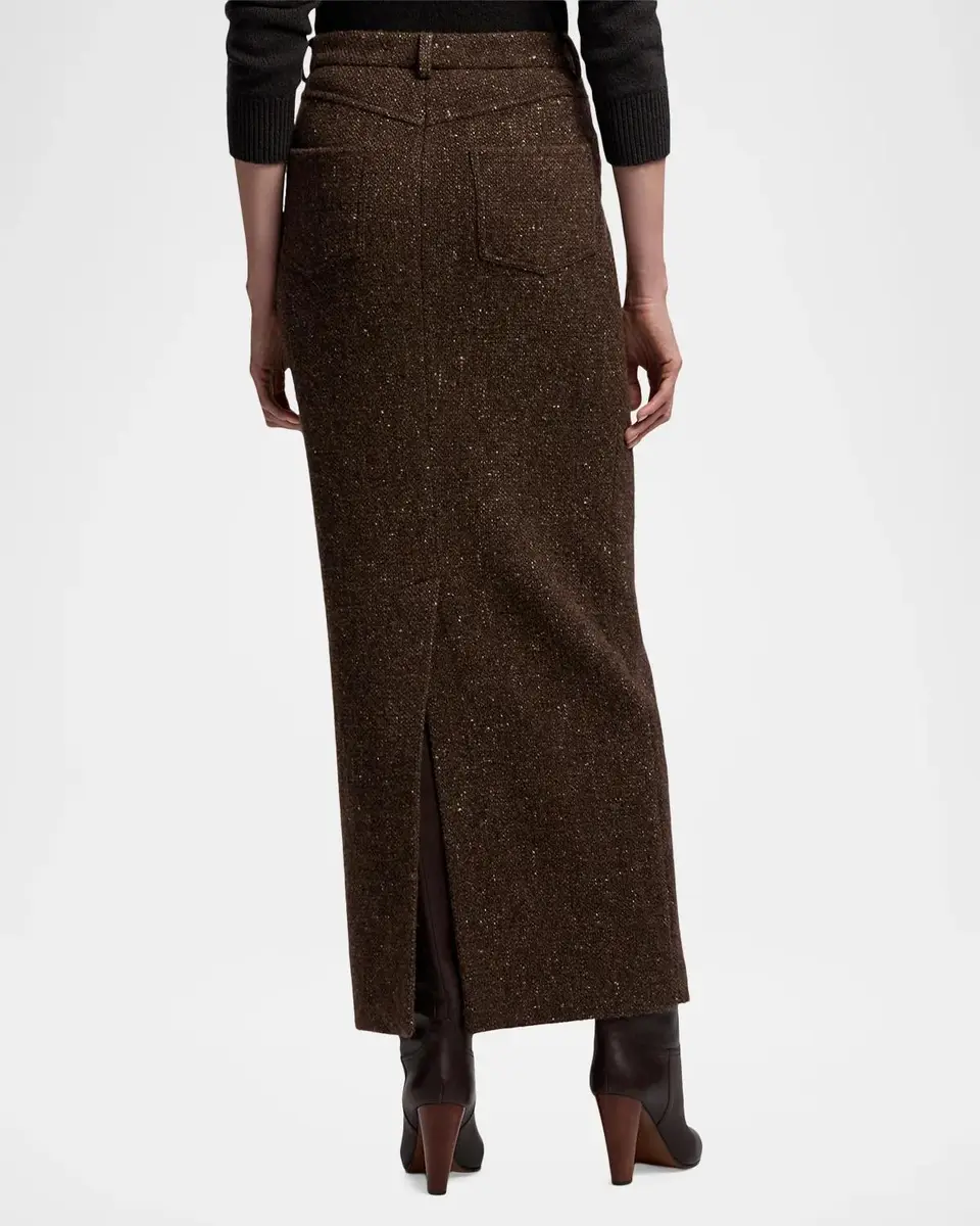 Ralph Lauren Collection Fontaine Wool-Blend Donegal Tweed Skirt | Thumbnail 3