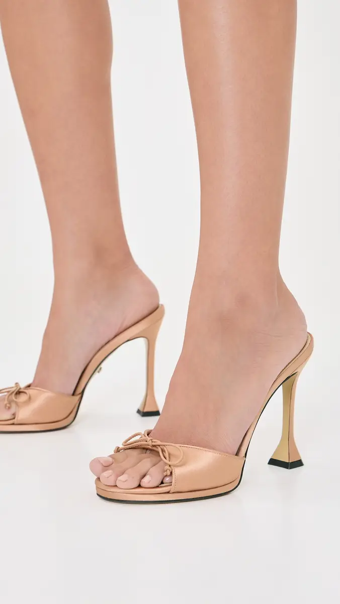 Mach & Mach Little Plateau Satin Mules | Thumbnail 3 Mach & Mach Little Plateau Satin Mules | Thumbnail 3