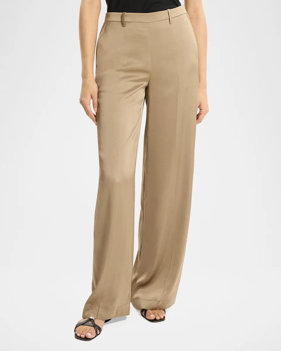 Theory Satin Wide-Leg Pants | Thumbnail 4 Theory Satin Wide-Leg Pants | Thumbnail 4