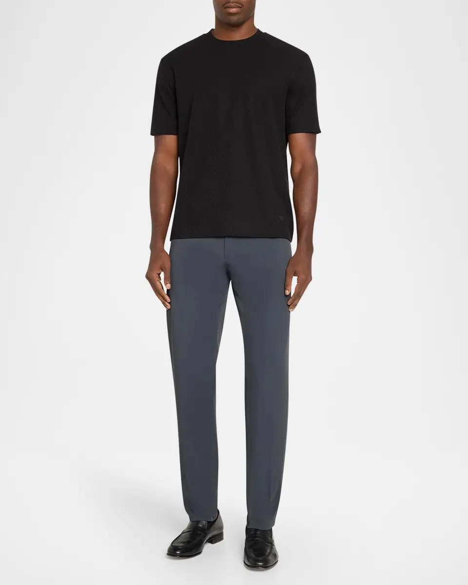 Emporio Armani Men's Cotton Geometric Jacquard Crewneck T-Shirt | Thumbnail 2 Emporio Armani Men's Cotton Geometric Jacquard Crewneck T-Shirt | Thumbnail 2
