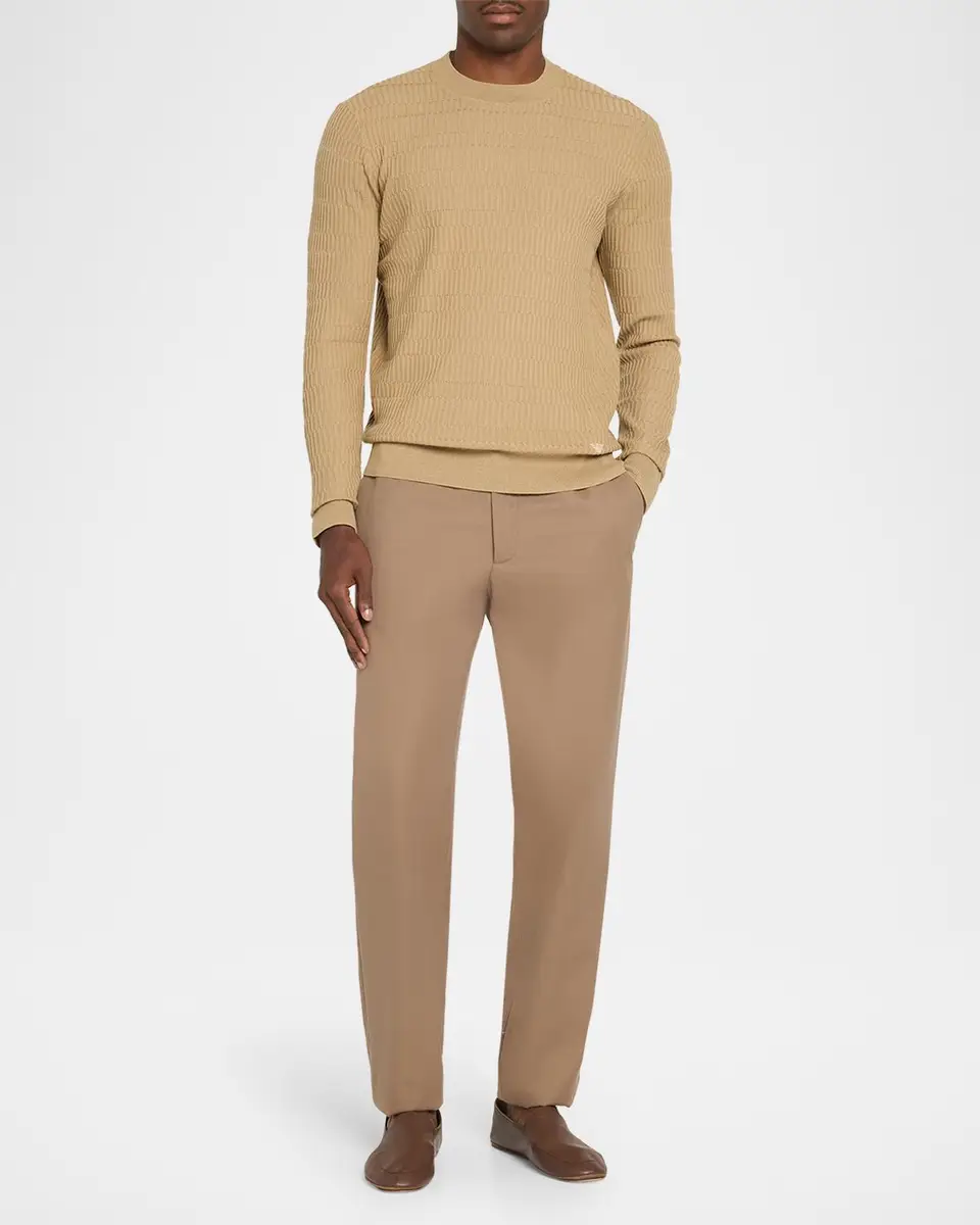 Emporio Armani Men's Wool Bar-Stitched Crewneck Sweater | Thumbnail 2 Emporio Armani Men's Wool Bar-Stitched Crewneck Sweater | Thumbnail 2