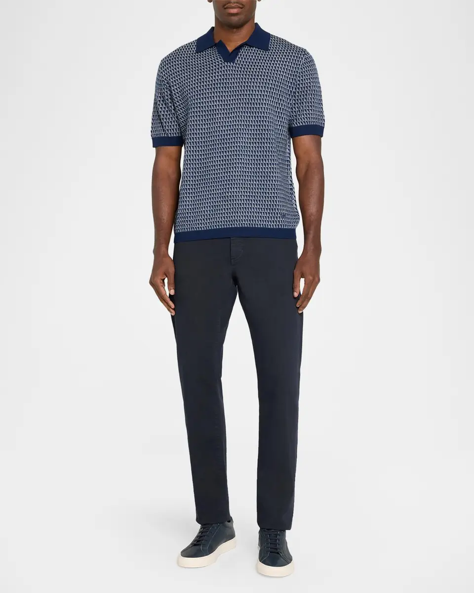 Emporio Armani Men's Contrast Triangle Jacquard Short-Sleeve Sweater | Thumbnail 2