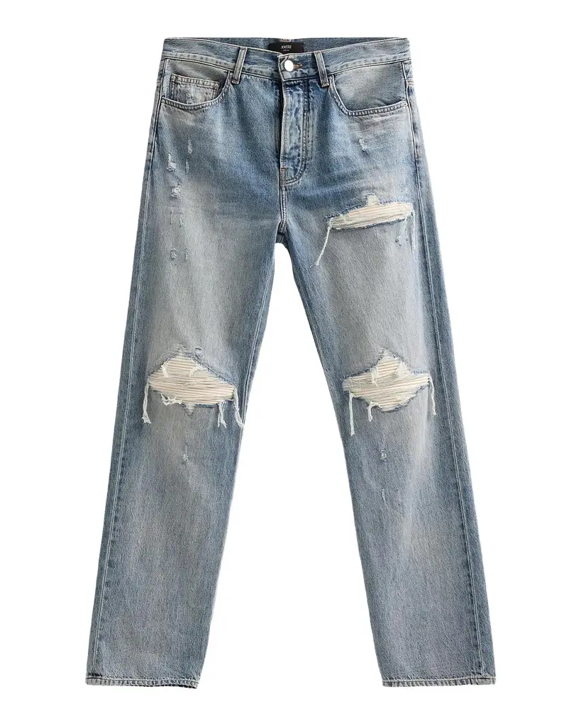 AMIRI MX1 Suede Moto Straight-Fit Jeans | Image 1 AMIRI MX1 Suede Moto Straight-Fit Jeans | Image 1