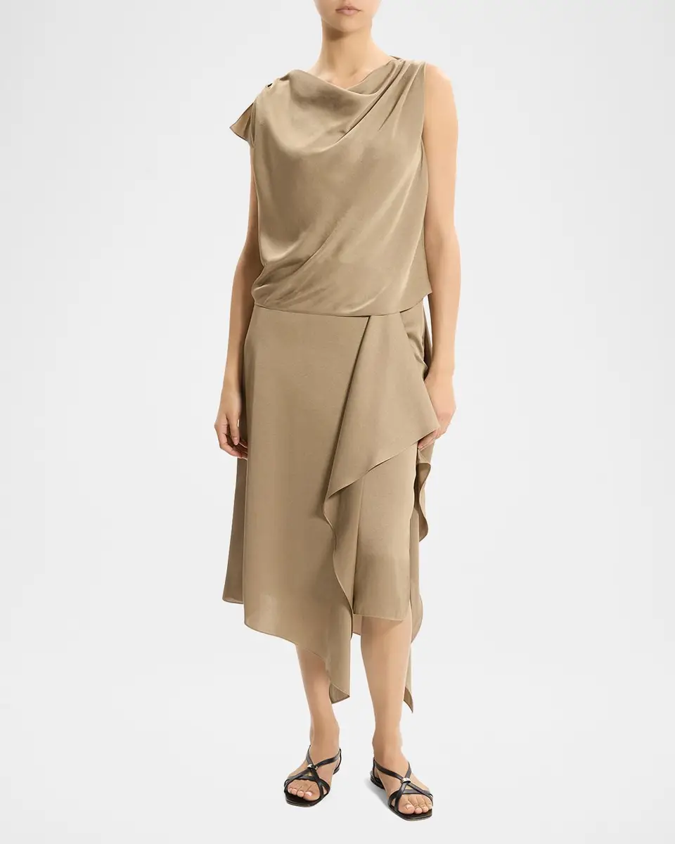 Theory Cowlneck Satin Blouse | Thumbnail 2 Theory Cowlneck Satin Blouse | Thumbnail 2