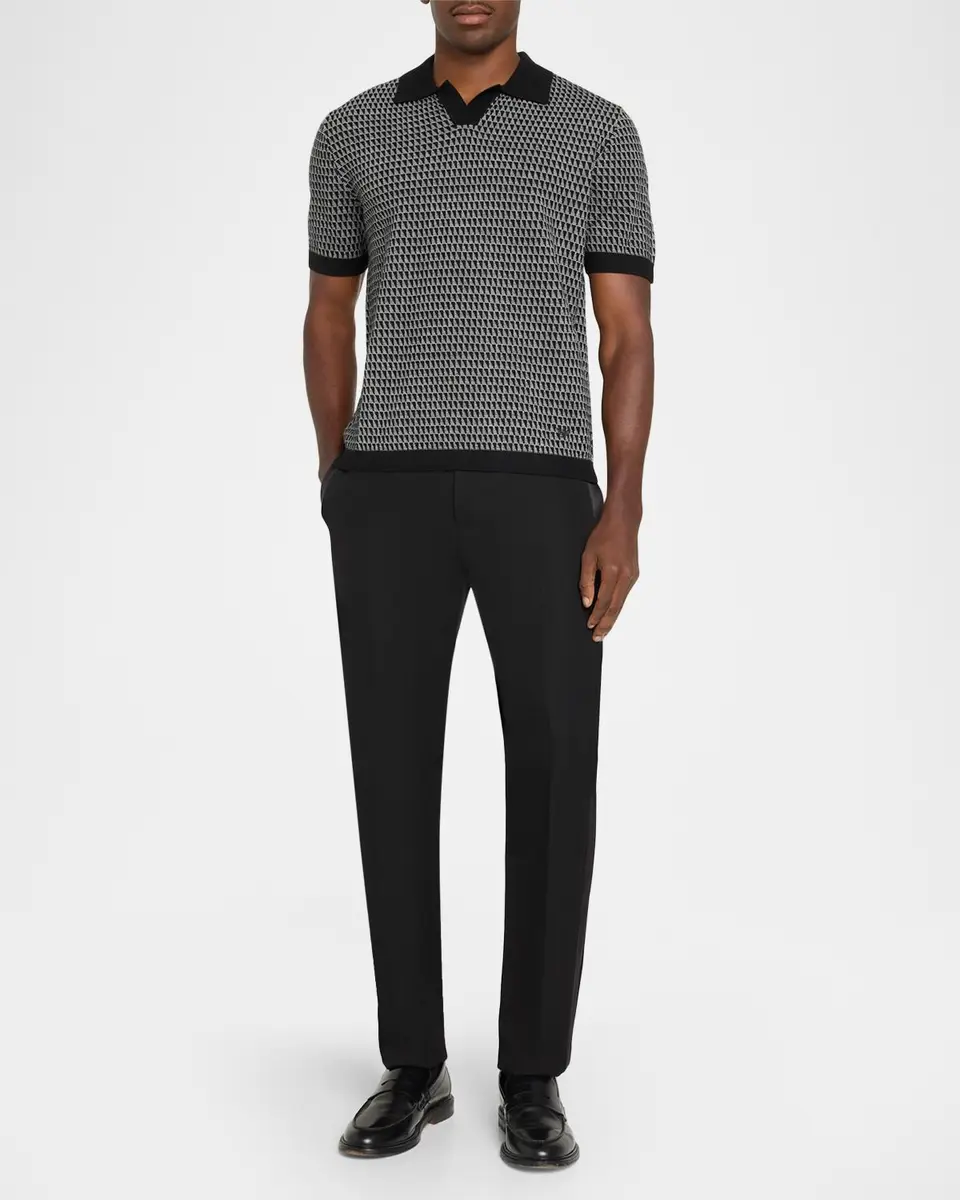 Emporio Armani Men's Jacquard Short-Sleeve Sweater | Thumbnail 2