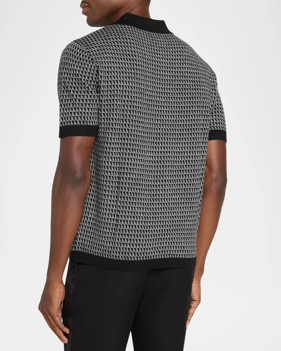 Emporio Armani Men's Jacquard Short-Sleeve Sweater | Thumbnail 3