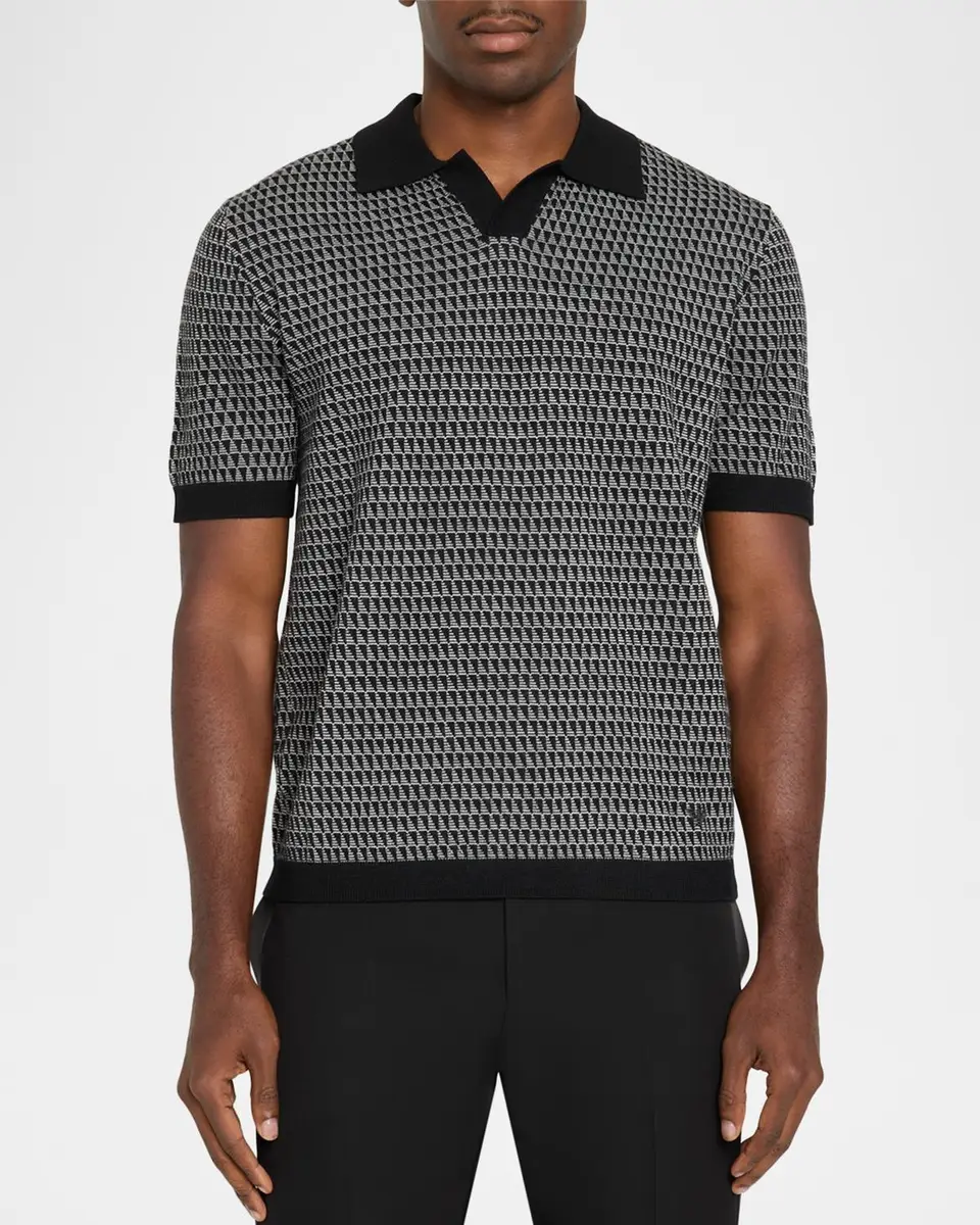 Emporio Armani Men's Jacquard Short-Sleeve Sweater | Thumbnail 4
