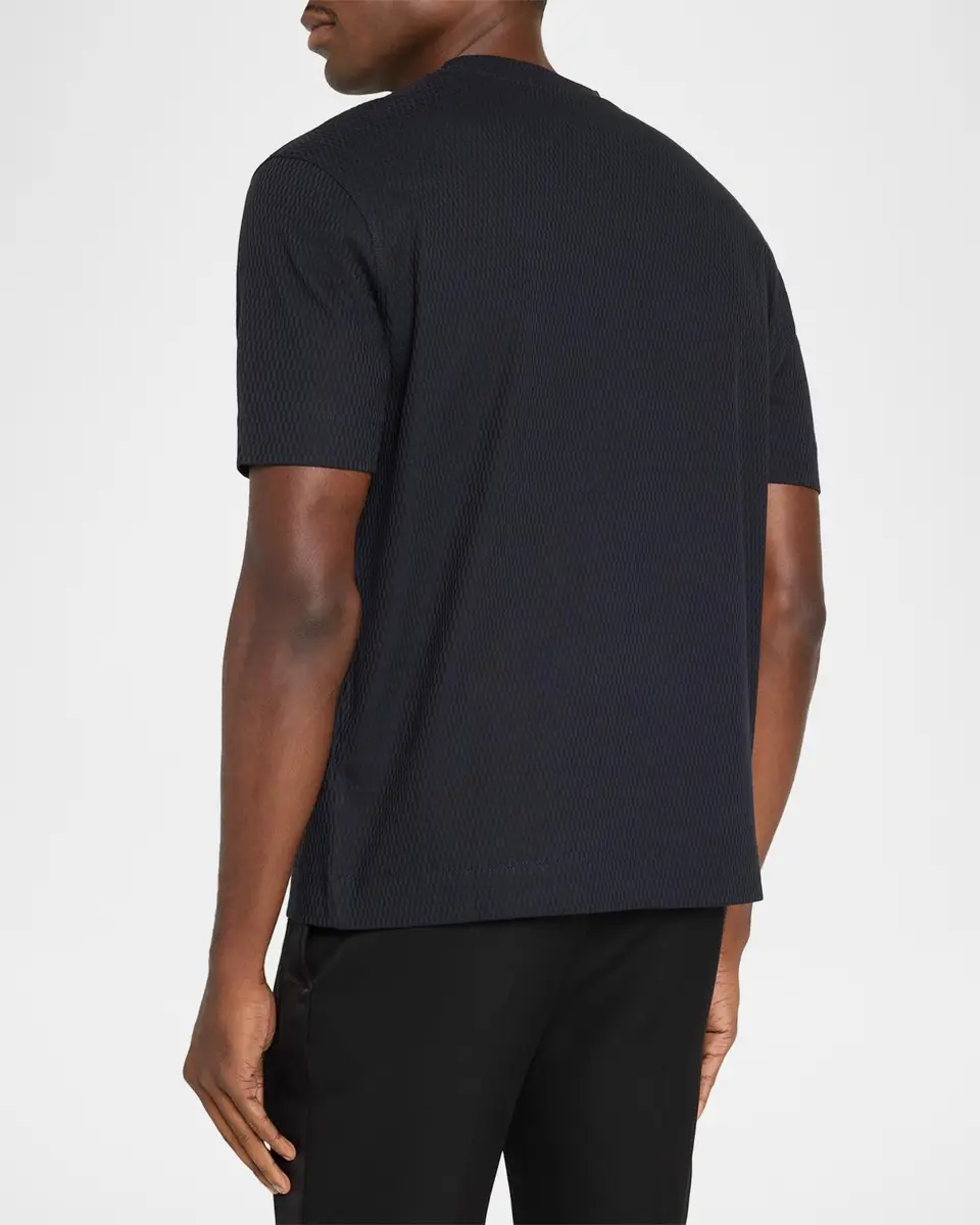 Emporio Armani Men's Geometric Jacquard Crewneck T-Shirt | Thumbnail 3 Emporio Armani Men's Geometric Jacquard Crewneck T-Shirt | Thumbnail 3
