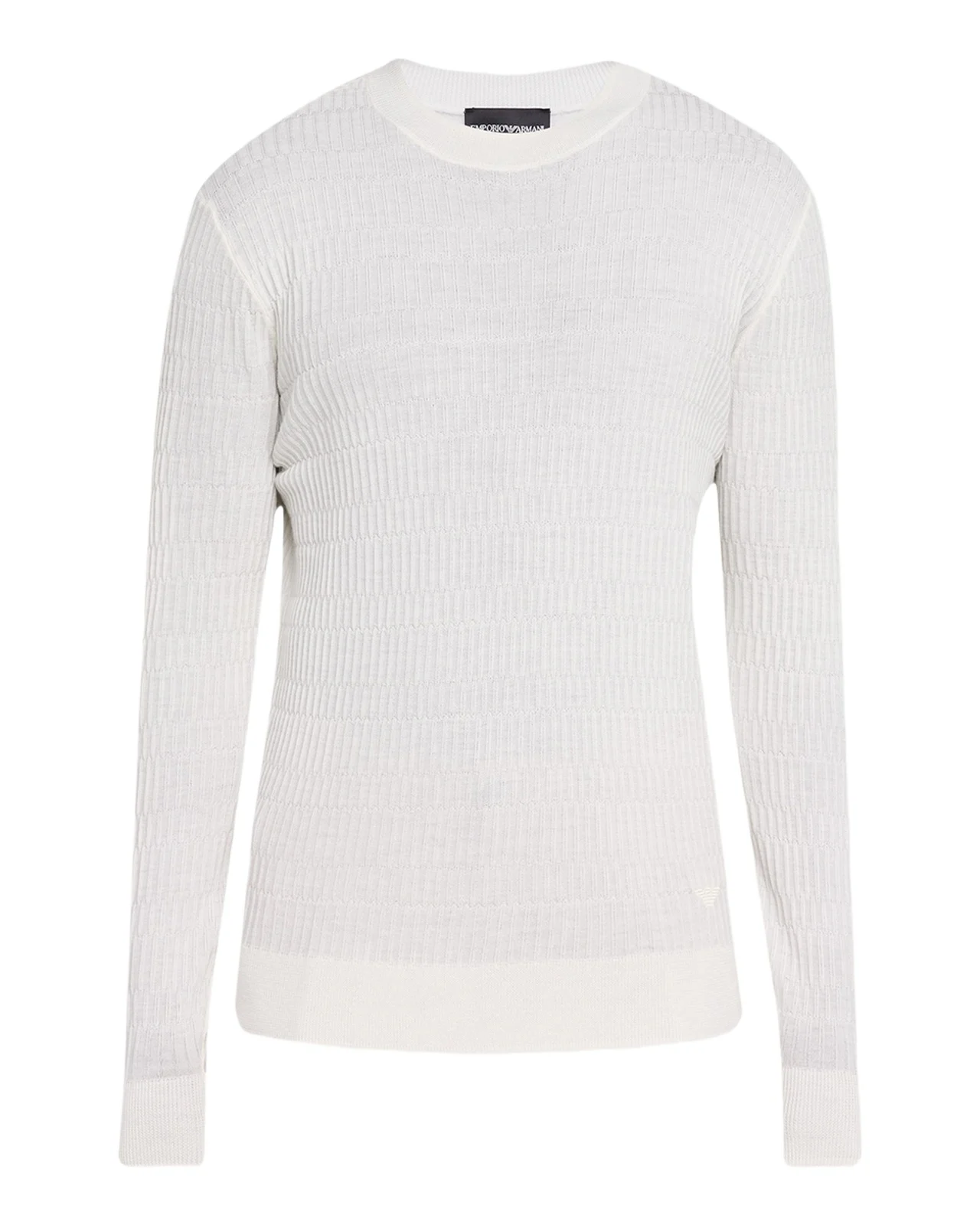 Emporio Armani Men's Wool Bar-Stitched Crewneck Sweater