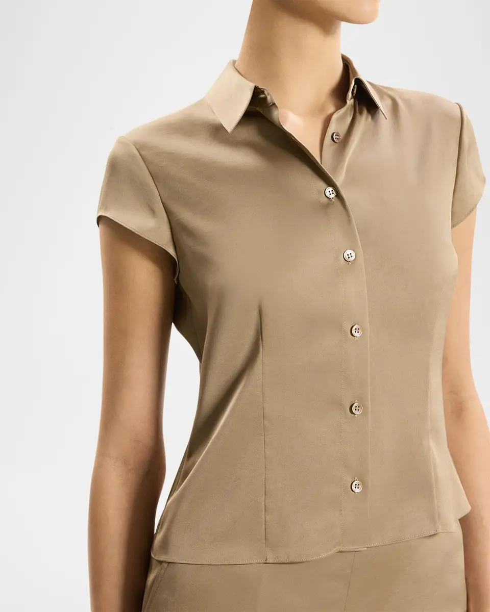 Theory Satin Button-Front Shirt | Thumbnail 5 Theory Satin Button-Front Shirt | Thumbnail 5