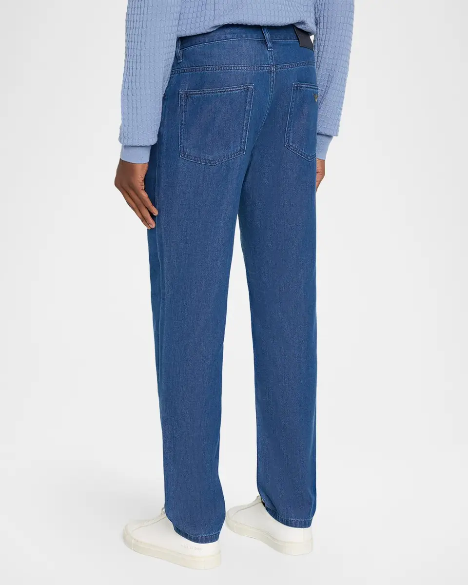 Emporio Armani Men's Medium-Wash Denim Straight-Leg Jeans | Thumbnail 3 Emporio Armani Men's Medium-Wash Denim Straight-Leg Jeans | Thumbnail 3