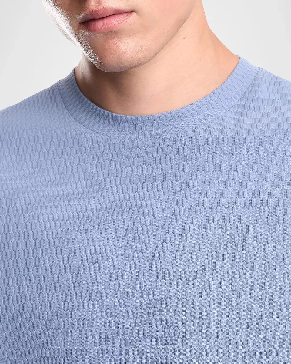 Emporio Armani Men's Geometric Jacquard Crewneck T-Shirt | Thumbnail 5 Emporio Armani Men's Geometric Jacquard Crewneck T-Shirt | Thumbnail 5